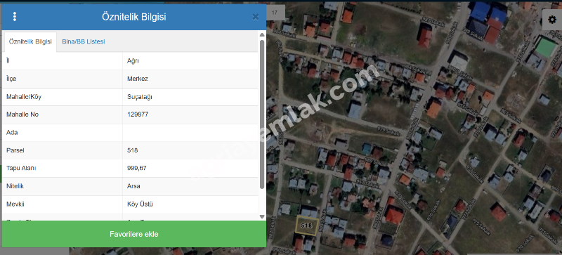 SUÇATAĞI 999 M2 SATILIK ARSA