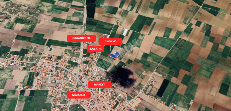 AFYON ÜÇOK EMLAKTAN SUSUZ - OSMANLI MEVKİNDE 5.000M² SATILIK TARLA 