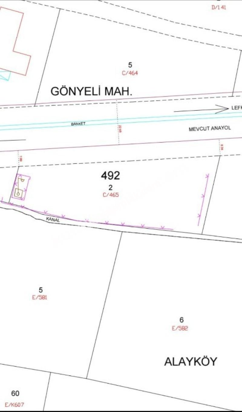 GÖNYELİ ALAYKÖY TİCARİ İZİNLİ , TÜRK MALI, ÖN ONAY ALINMIŞ, ANA YOL ÜZERİNDE SATILIK ARSA 