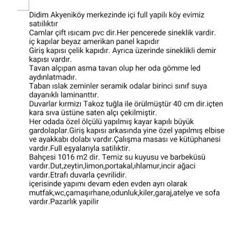 Didim Akyeniköy'de Satılık 1000m2 Arsa ve Ruhsatlı Köy Evi - Ege Emlak Didim