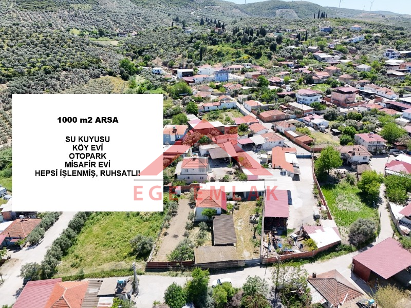 Didim Akyeniköy'de Satılık 1000m2 Arsa ve Ruhsatlı Köy Evi - Ege Emlak Didim