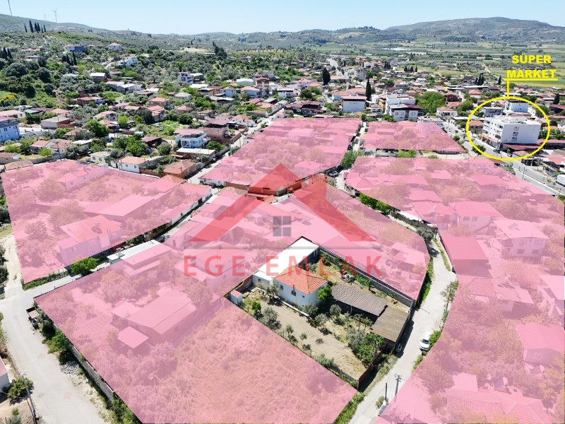 Didim Akyeniköy'de Satılık 1000m2 Arsa ve Ruhsatlı Köy Evi - Ege Emlak Didim
