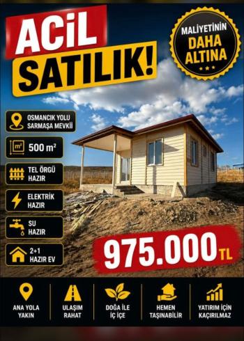 Güvenay- ACİLL Yeni Osmancık Yolunda İçinde Evi Bulunan Satılık Bahçe