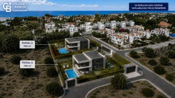 Kıbrıs Girne Karaoğlanoğlu Bölgesinde Satılık Deniz Manzaralı  Parsellenmiş Araziler