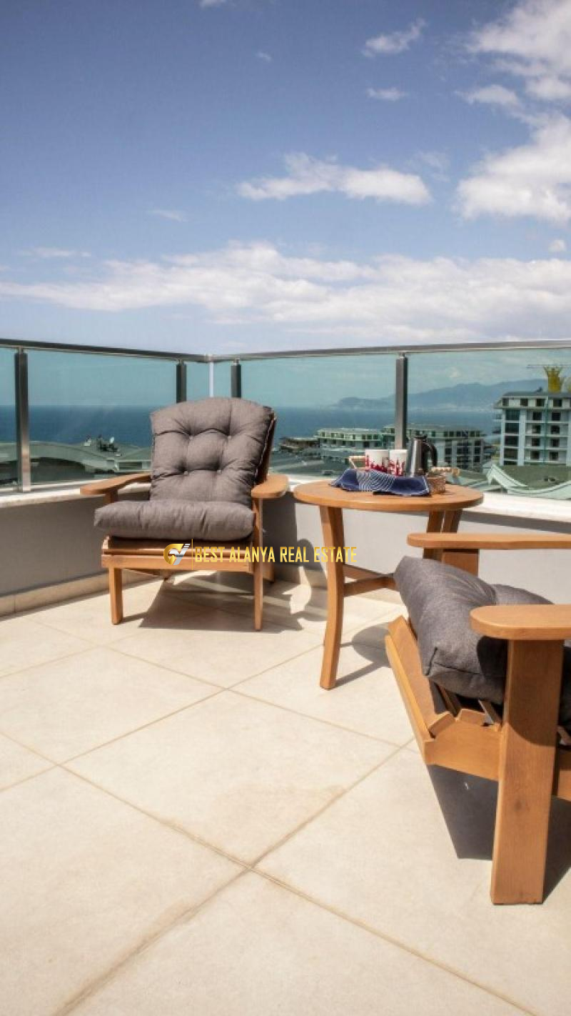 ALANYA KARGICAK SECRET PARADISE SİTESİNDE SATILIK DENİZ MANZARALI 2+1 ÇATI DUBLEKSİ