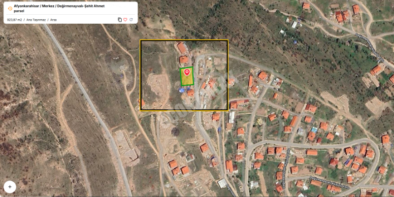 AFYON ÜÇOK EMLAKTAN DEĞİRMENAYVALLI DA SATILIK 923M² ARSA