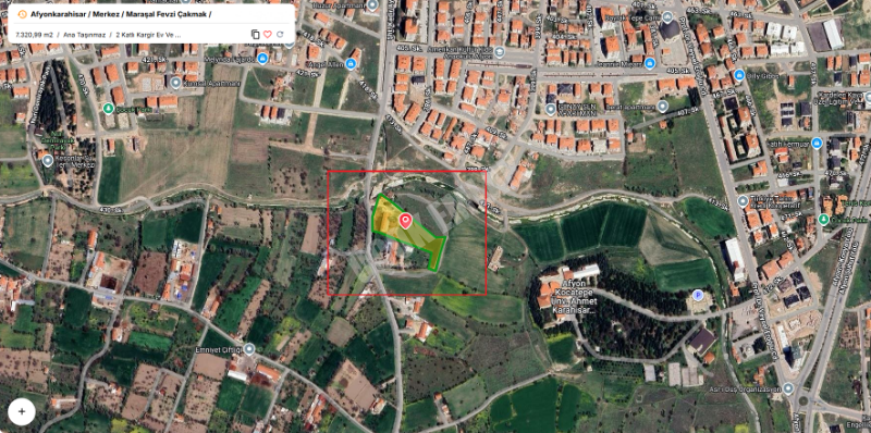 AFYON ÜÇOK EMLAKTAN MAREŞAL F ÇAKMAK MAH SATILIK 7320M² BESİHANELİ 2 KATLI EV 
