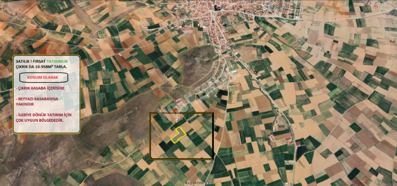 AFYON ÜÇOK EMLAKTAN ÇIKRIK KASABASINDA SATILIK 10.958M² FIRSAT YATIRIMLIK TARLA