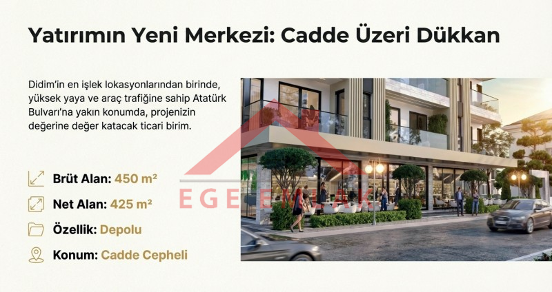 Didim Merkezde Satılık Ticari İmarlı Sıfır İş Yeri | Ege Emlak