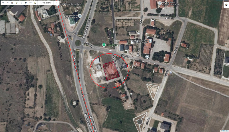 AFYON ÜÇOK EMLAKTAN ALİ İHSAN PAŞA MAH 1.954M² SATILIK İMARLI YOL ÜZERİ KÖŞE KONUM ARSA