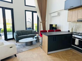 KKTC GİRNE LAPTADA DENİZ MANZARALI EŞYALI SATILIK 2+1 LOFT DAİRE