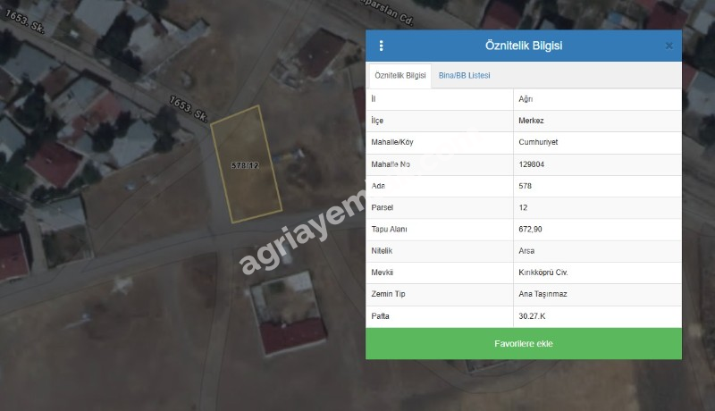 BULUT MAH. BİZİM TOPTANIN KARŞI TARAFINDA SATILIK 672 M2 KÖŞEBAŞI ARSA