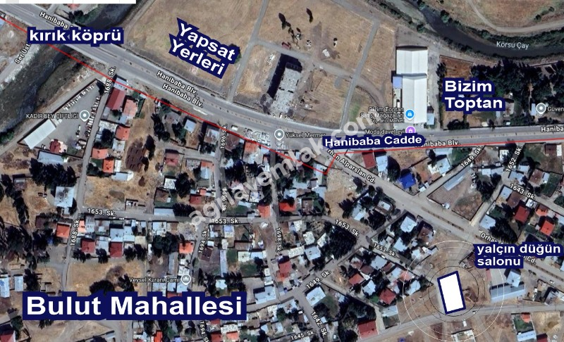BULUT MAH. BİZİM TOPTANIN KARŞI TARAFINDA SATILIK 672 M2 KÖŞEBAŞI ARSA