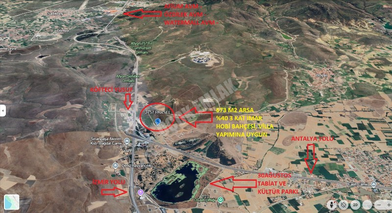 AFYON ÜÇOK EMLAKTAN SİNANPAŞA BOZKIR MEVKİNDE 673M² SATILIK ARSA 