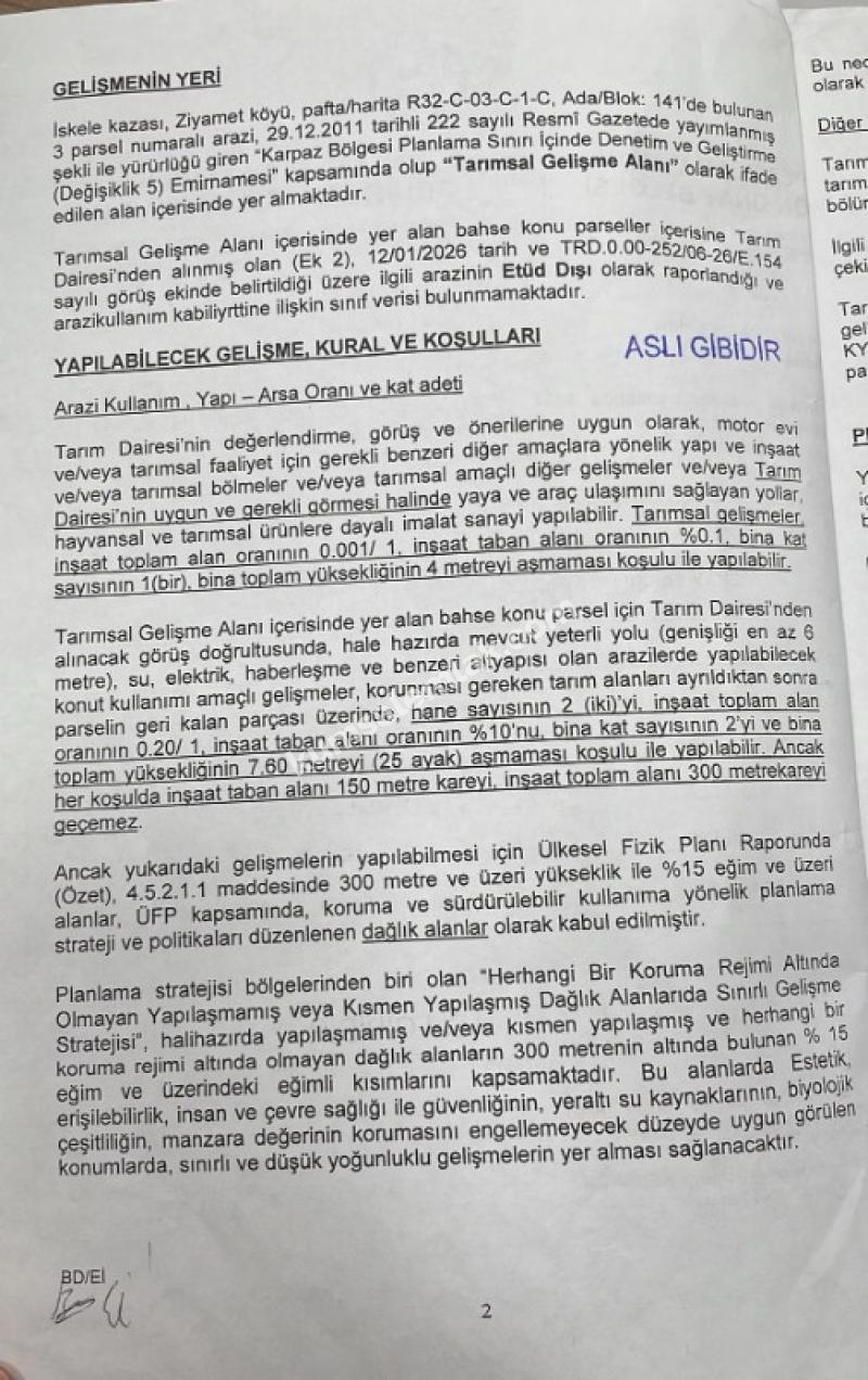    Ziyamet'de arsa nitelikli arazi