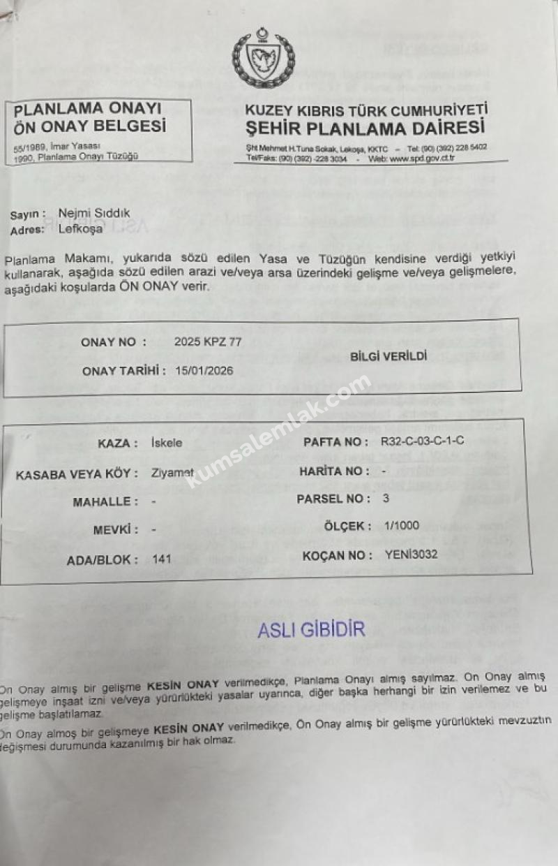    Ziyamet'de arsa nitelikli arazi