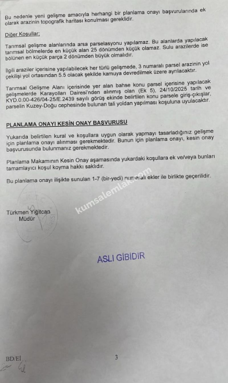    Ziyamet'de arsa nitelikli arazi