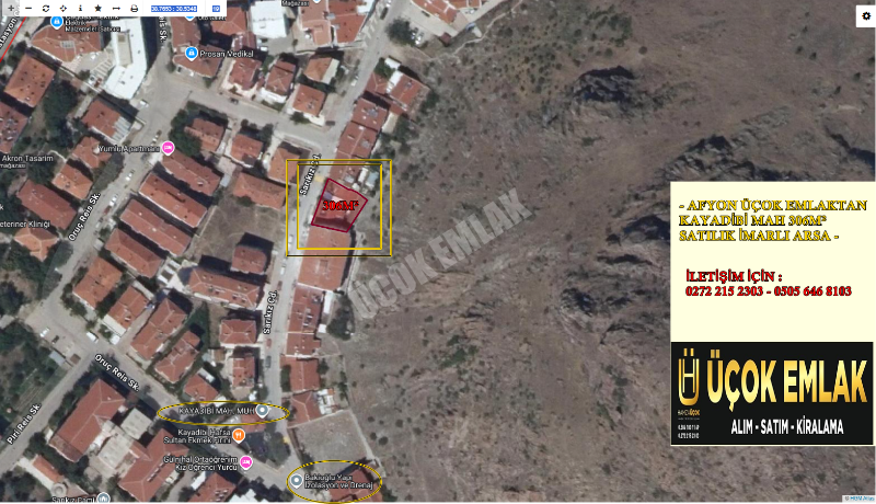 * AFYON ÜÇOK EMLAKTAN KAYADİBİ MAH 306M² SATILIK ARSA *