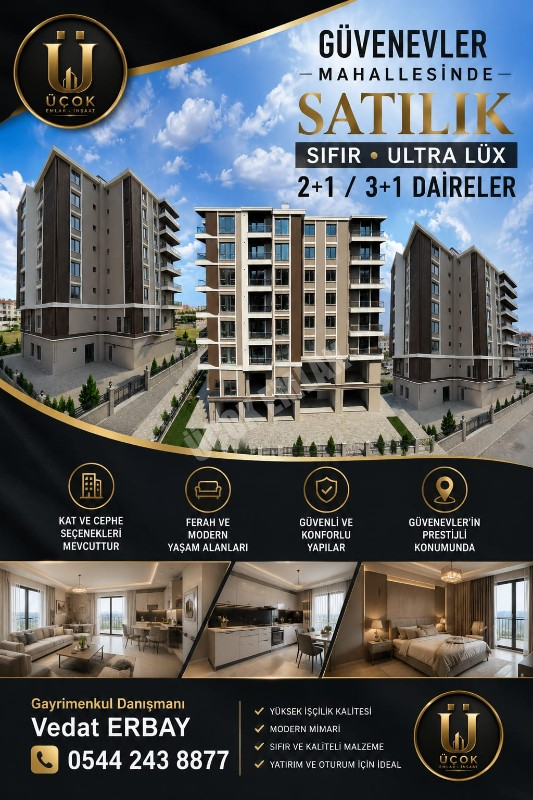 * AFYON ÜÇOK EMLAKTAN GÜVENEVLER MAH 3+1 110M² SIFIR LÜKS SATILIK DAİRELER *