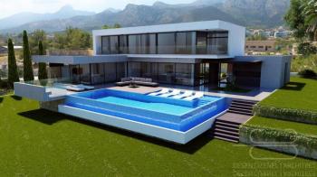 Kıbrıs Girne Bellapais Bölgesinde Özel Tasarım Satılık Lüks 4+2 Villa