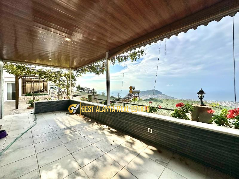 ALANYA BEKTAŞ MAHALLESİ SATILIK FULL EŞYALI 3+1 MÜSTAKİL VİLLA DENİZ MANZARALI