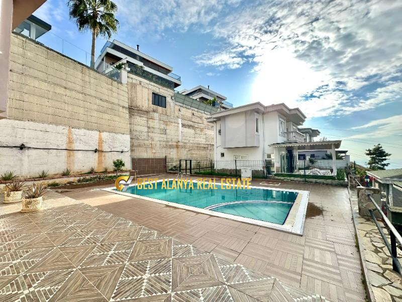 ALANYA BEKTAŞ MAHALLESİ SATILIK FULL EŞYALI 3+1 MÜSTAKİL VİLLA DENİZ MANZARALI