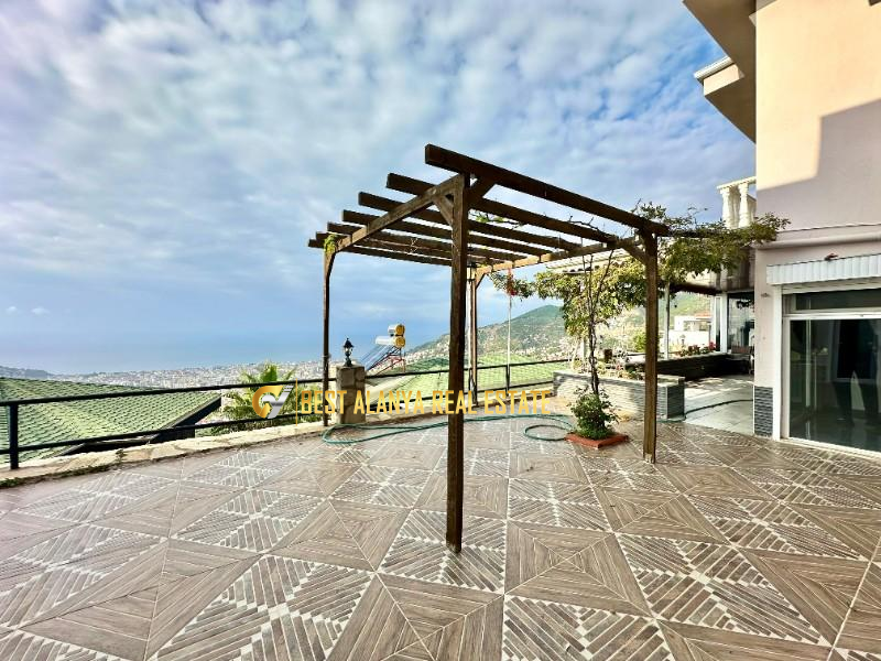 ALANYA BEKTAŞ MAHALLESİ SATILIK FULL EŞYALI 3+1 MÜSTAKİL VİLLA DENİZ MANZARALI