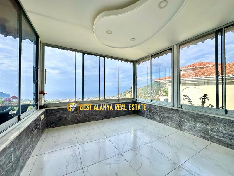 ALANYA BEKTAŞ MAHALLESİ SATILIK FULL EŞYALI 3+1 MÜSTAKİL VİLLA DENİZ MANZARALI