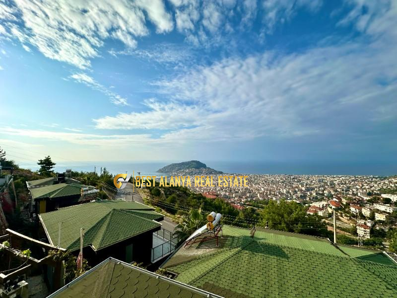ALANYA BEKTAŞ MAHALLESİ SATILIK FULL EŞYALI 3+1 MÜSTAKİL VİLLA DENİZ MANZARALI