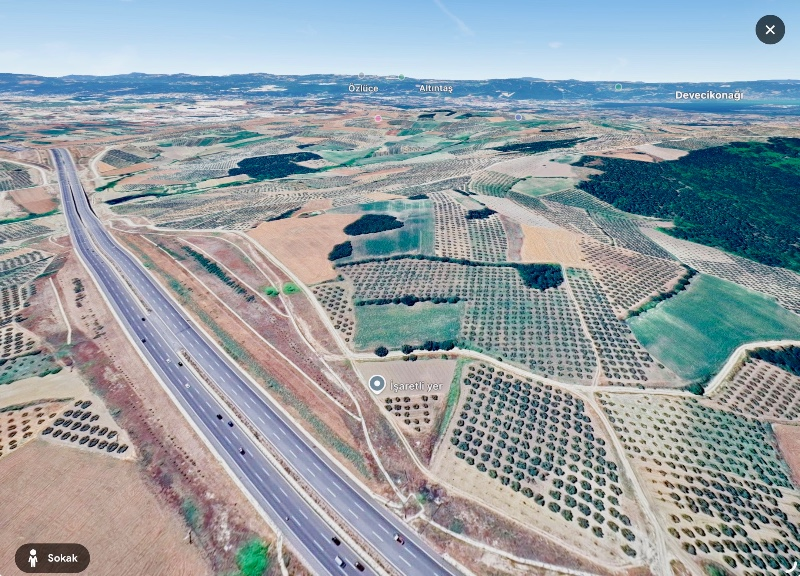 DijitalEmlak’tan Nilüfer Konaklıda Yola cephe Satılık 1.776 m2 Kıymetli Arazi