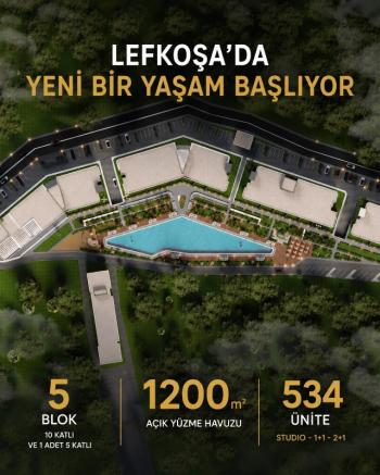 Minareliköyde ( Vinova Lefkoşa Projesi) Satılık Daireler Temmuz 2029 Teslim