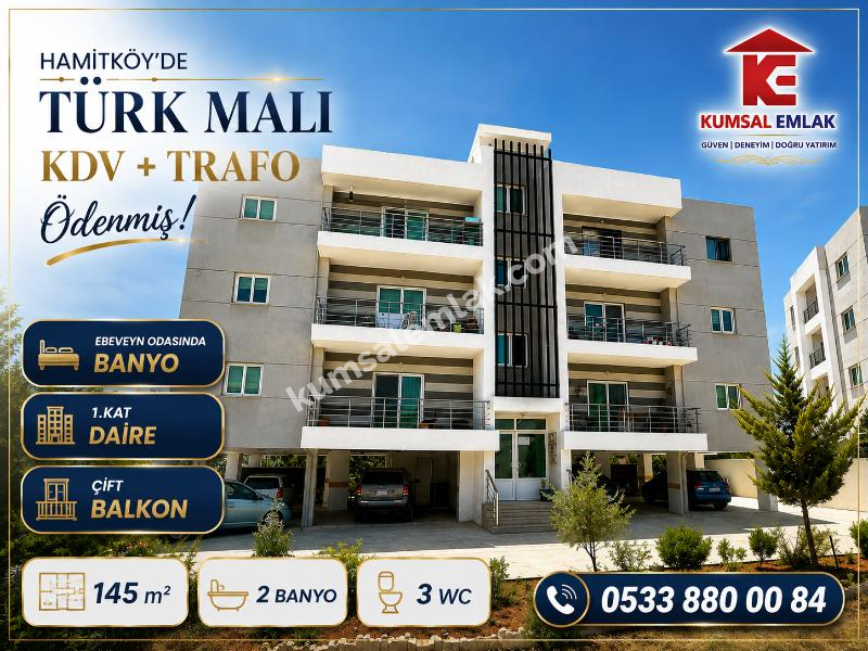 HAMİTKÖY'DE 3+1 TÜRK MALI SATILIK DAİRE