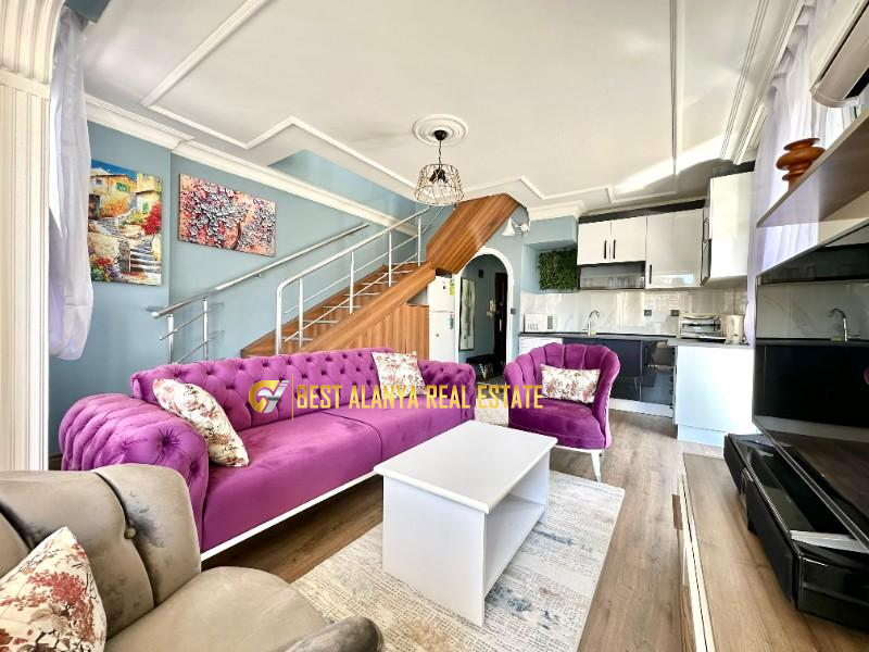 ALANYA SATILIK KALE MANZARALI EŞYALI 2+1 DUBLEKS DAİRE METO RESIDENCE ANTALYA TÜRKİYE