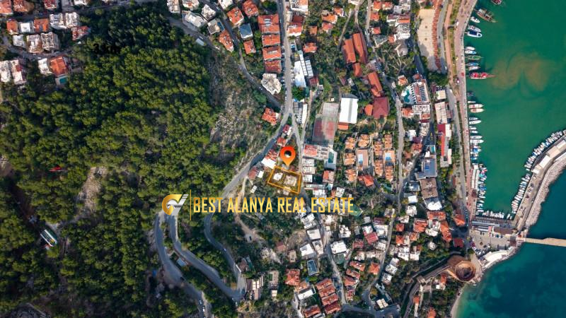 ALANYA KALE BÖLGESİ SATILIK PANORAMİK DENİZ MANZARALI 888 M² ÖZEL ARSA ANTALYA TÜRKİYE