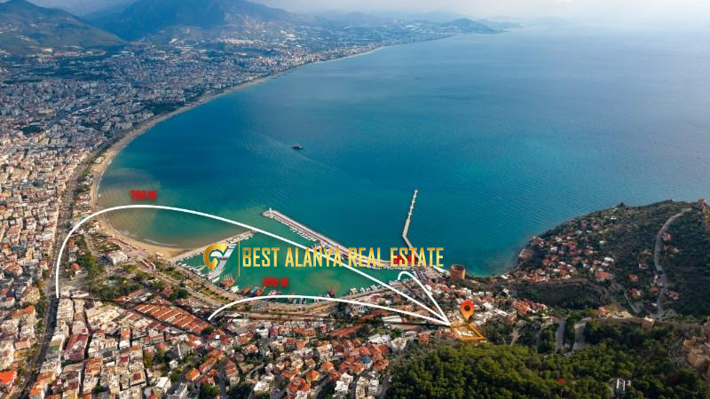 ALANYA KALE BÖLGESİ SATILIK PANORAMİK DENİZ MANZARALI 888 M² ÖZEL ARSA ANTALYA TÜRKİYE