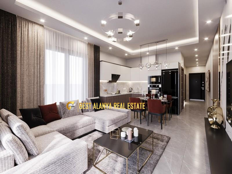 ALANYA CİKCİLLİ'DE SATILIK SIFIR 1+1 AMERİKAN MUTFAK DAİRE