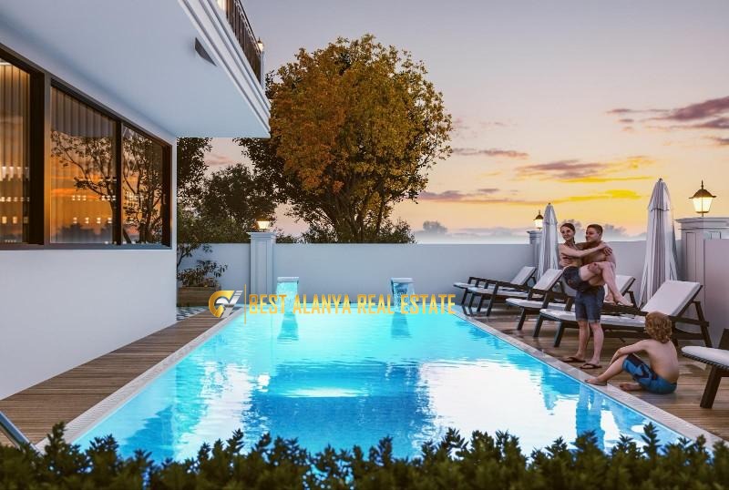 ALANYA CİKCİLLİ'DE SATILIK SIFIR 1+1 AMERİKAN MUTFAK DAİRE