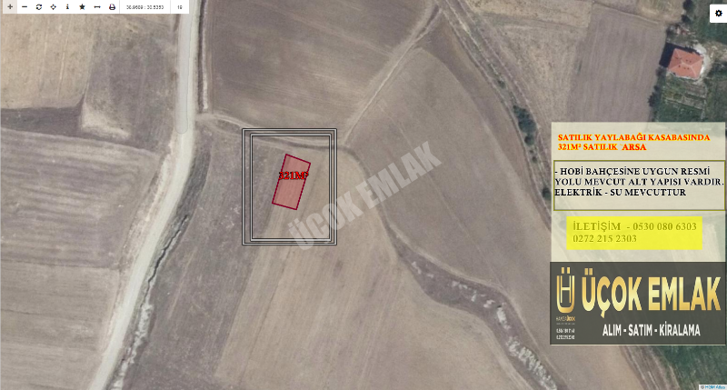 * AFYON ÜÇOK EMLAKTAN YAYLABAĞI KASABASINDA 321M² SATILIK ARSA *