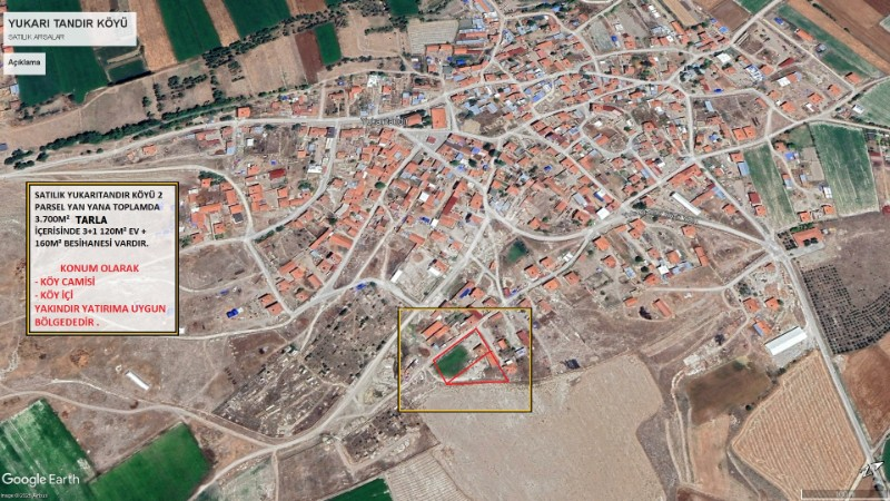 AFYON ÜÇOK EMLAKTAN YUKARI TANDIR KÖYÜ İÇİNDE SATILIK 3.700M² TARLA