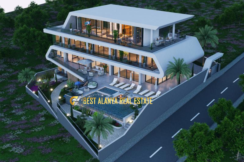 CİKCİLLİ ALANYA PANORAMİK DENİZ VE KALE MANZARALI MÜSTAKİL VİLLA
