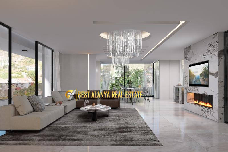 CİKCİLLİ ALANYA PANORAMİK DENİZ VE KALE MANZARALI MÜSTAKİL VİLLA