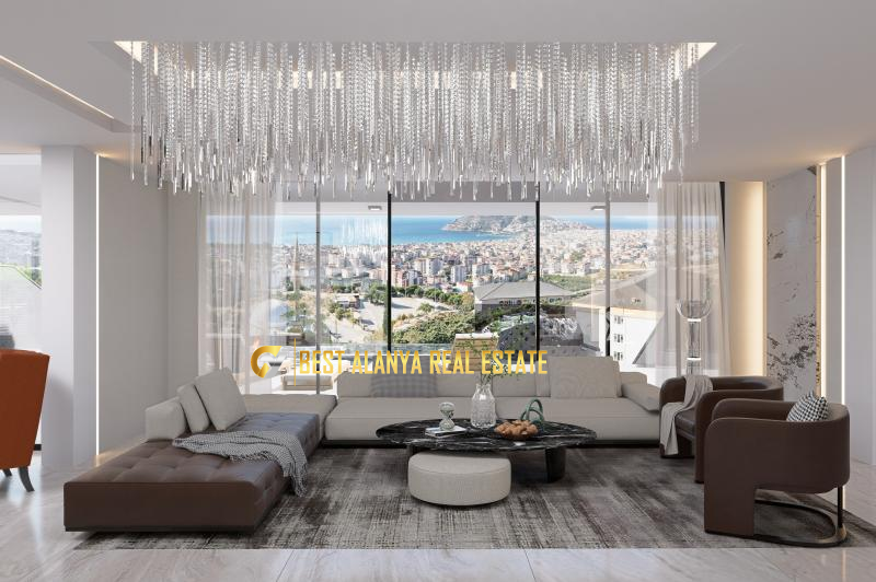 CİKCİLLİ ALANYA PANORAMİK DENİZ VE KALE MANZARALI MÜSTAKİL VİLLA