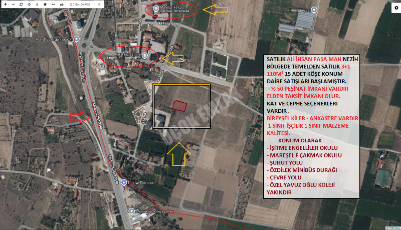 Afyon Üçok Emlaktan Ali İhsan Paşa Mah Satılık Temelden 3+1 Lüx Daireler Üstelik %50 Peşinat İmkanı İle