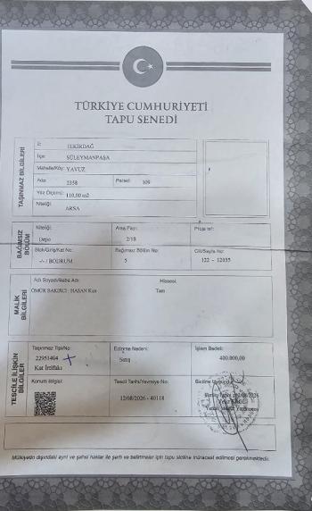 ARSA PARASINA DÜKKAN + 4 KAT İMARLI ARSA! İSTANBUL'UN YANINDA, MERKEZDE 10 NUMARA YATIRIM