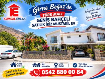 GİRNE BOĞAZDA TÜRK MALI BAHÇELİ İKİZ MÜSTAKİL EV 