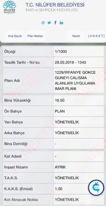 ARTI'DAN NİLÜFER GÖKÇEKÖY'DE TİCARİ İMARLI ARSA
