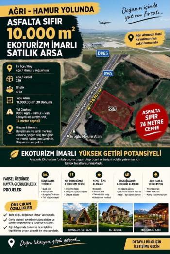 HAVAALANI YAKININDA ANA YOLA CEPHELİ 10.000 M2 SATILIK FIRSAT ARSA