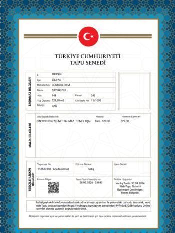 MERSİN SİLİFKE MÜSTAKİL ARSA TAPU SAHİBİ PERTA EMLAK ÜMİT TAHMAZ