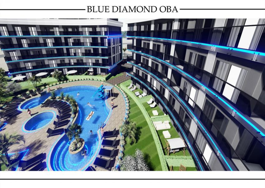 Alanya\\\'da emlak: Oba\\\'da Blue Diamond  Residence 1+1 - 2+1  -3+1 -  3+1 penthouse